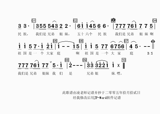 我们是兄弟姐妹(七字歌谱)1