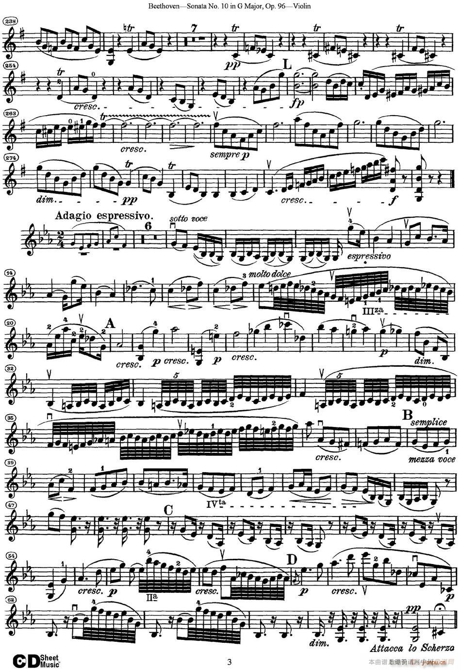 Violin Sonata No 1 in D Major Op 12 No 1(十字及以上)3