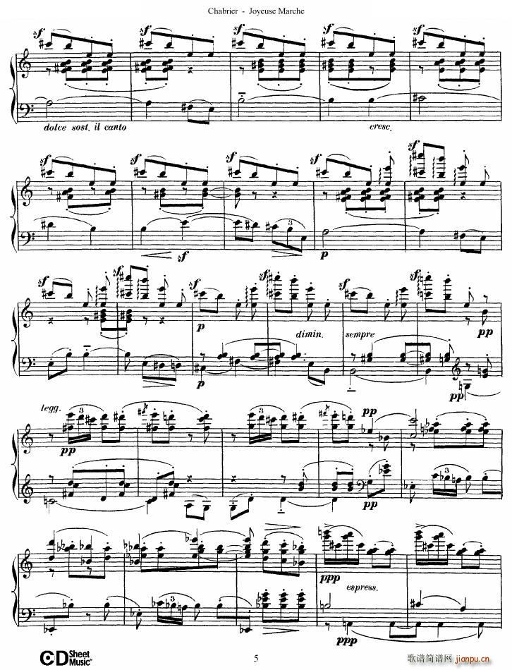 Chabrier Joyeuse Marche Joyeuse Marche(十字及以上)5