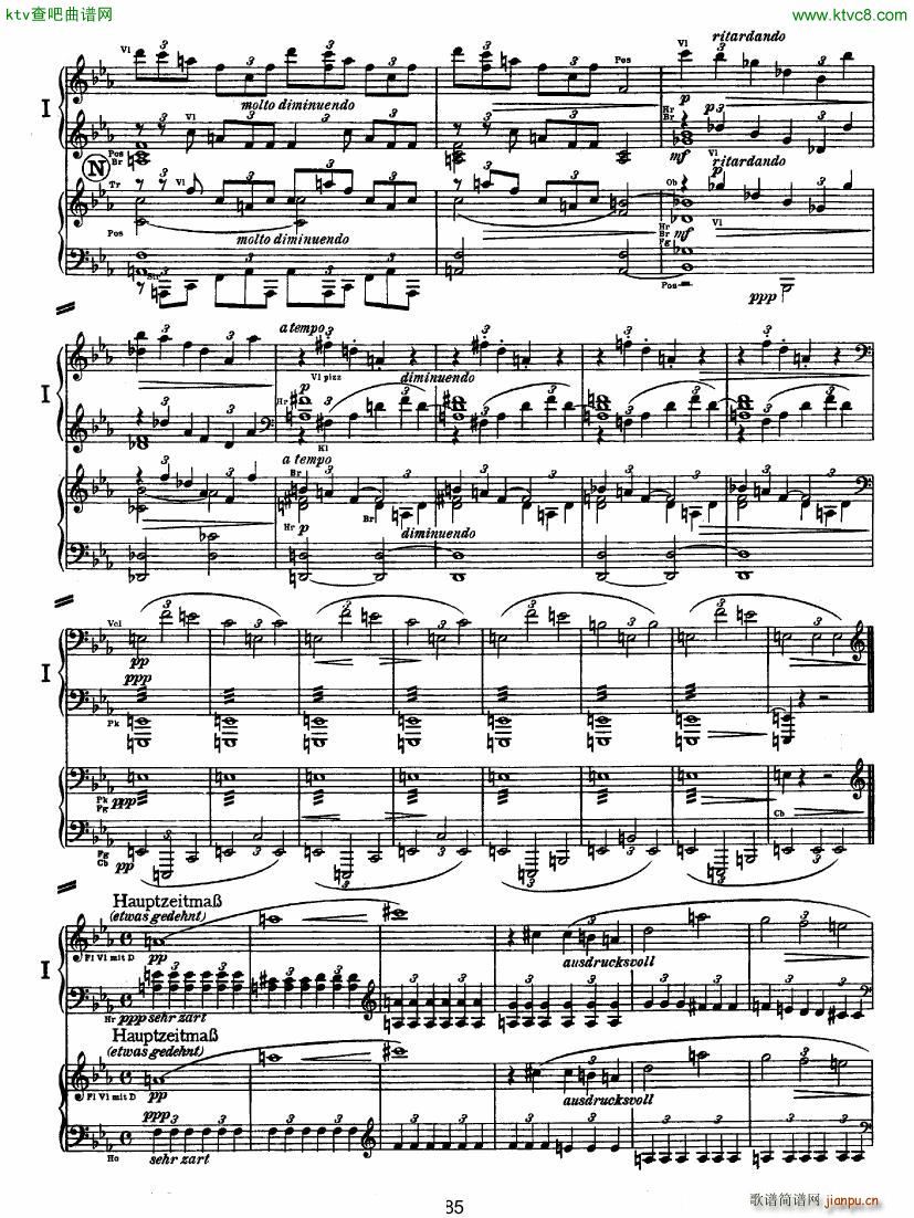 Bruckner Symphony No 4 4 hands arr 二(钢琴谱)34