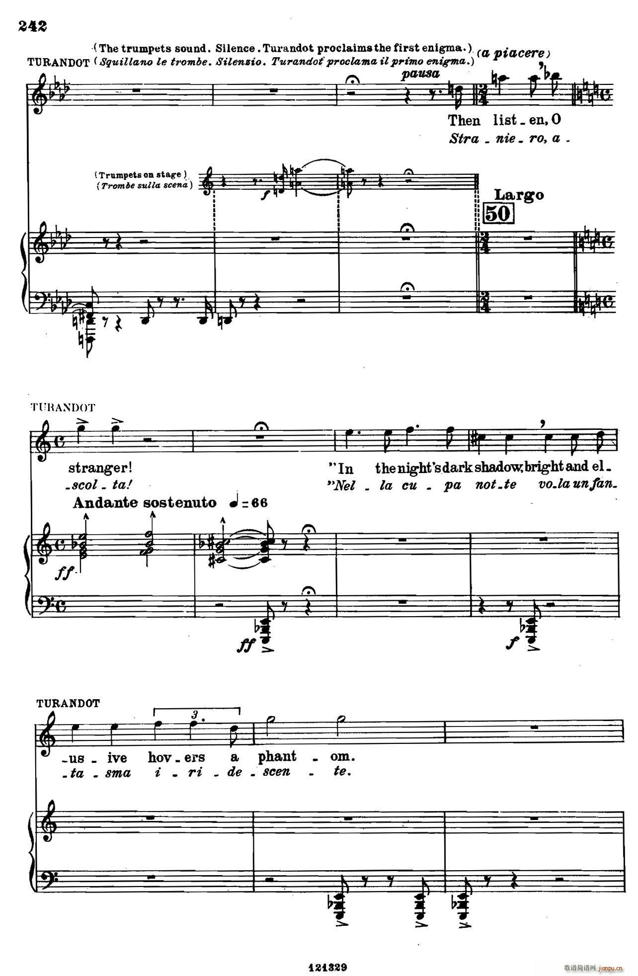 图兰朵公主 三幕五场歌剧 英意双语 全谱 钢琴伴奏谱 P251 263(钢琴谱)1
