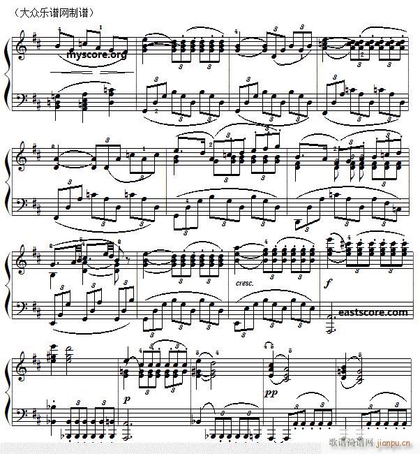 古典钢琴小曲 舒伯特 行板(钢琴谱)3