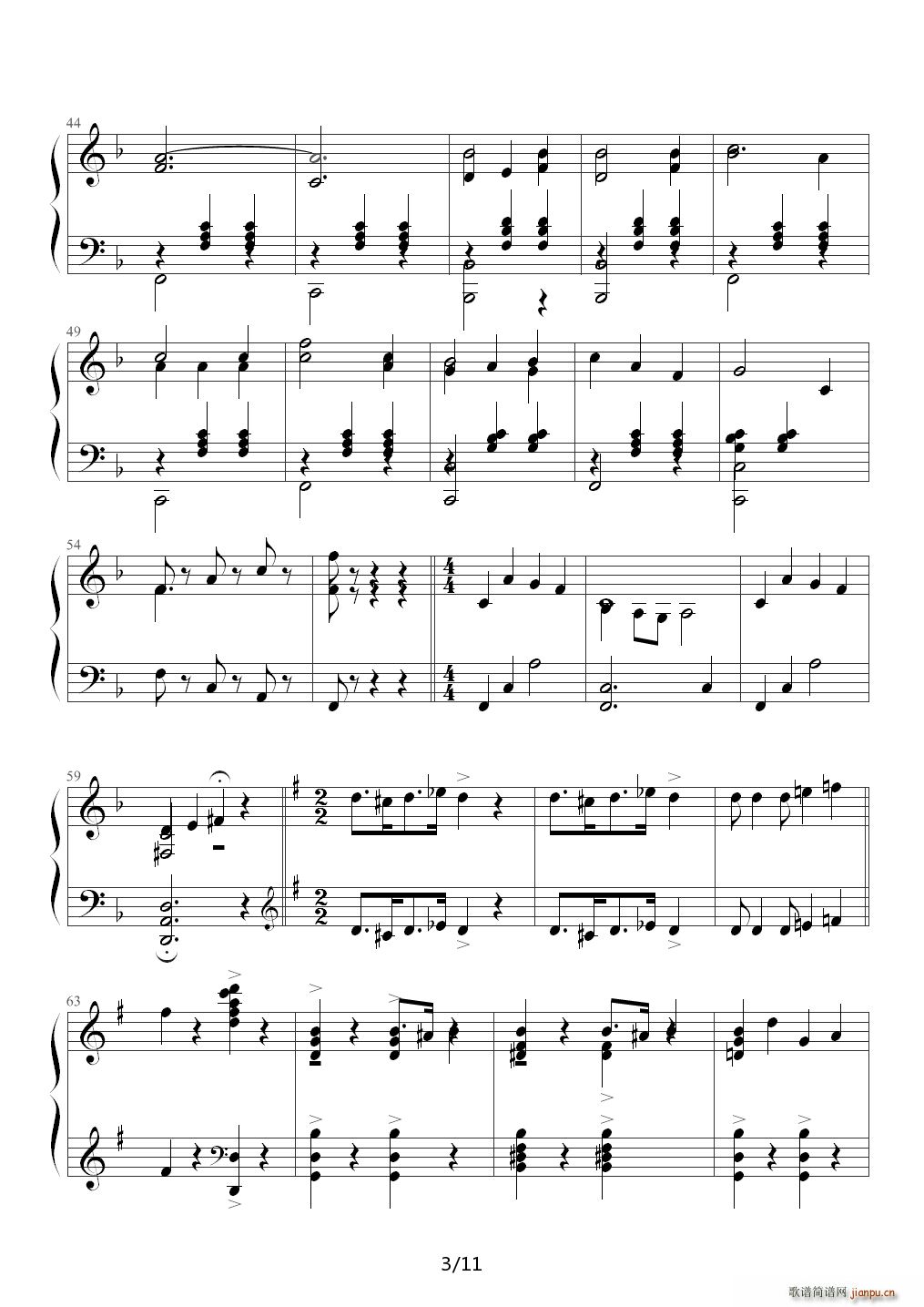 铃儿响叮当 变奏曲 降E调(钢琴谱)3