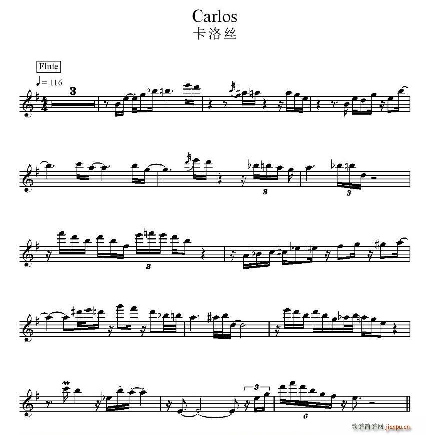 卡洛丝(三字歌谱)1