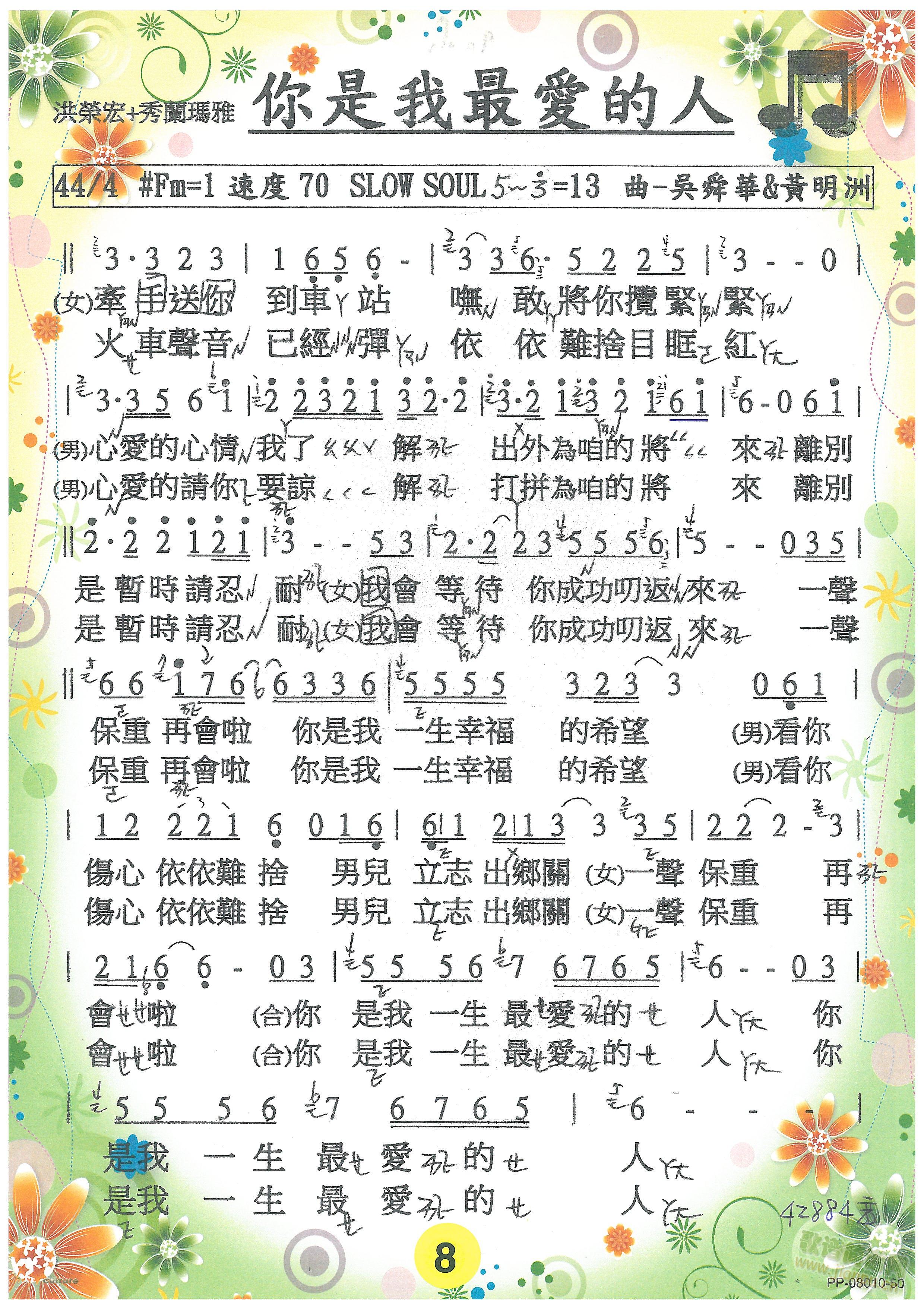 你是我最愛的人(七字歌谱)1