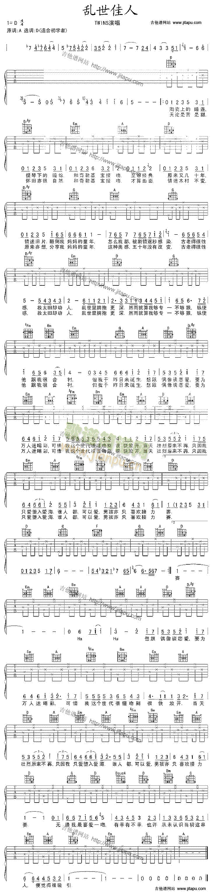 乱世佳人(吉他谱)1