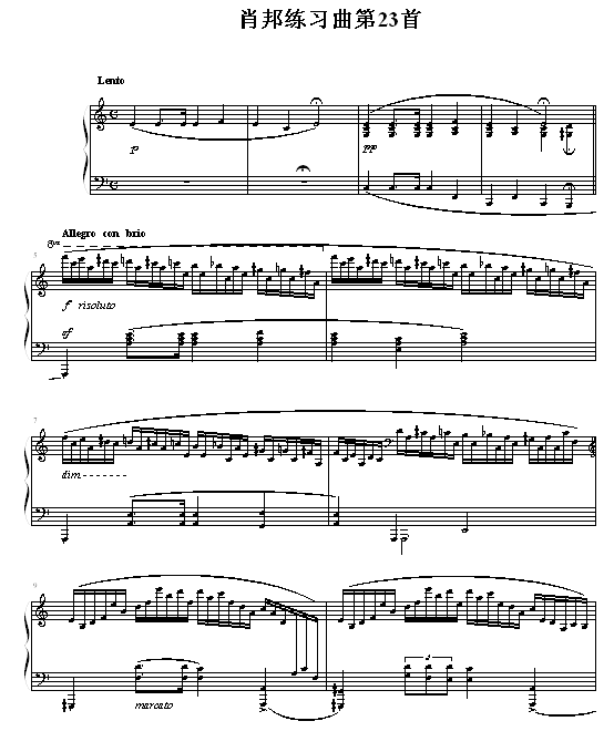 肖邦练习曲第２３首-(钢琴谱)1