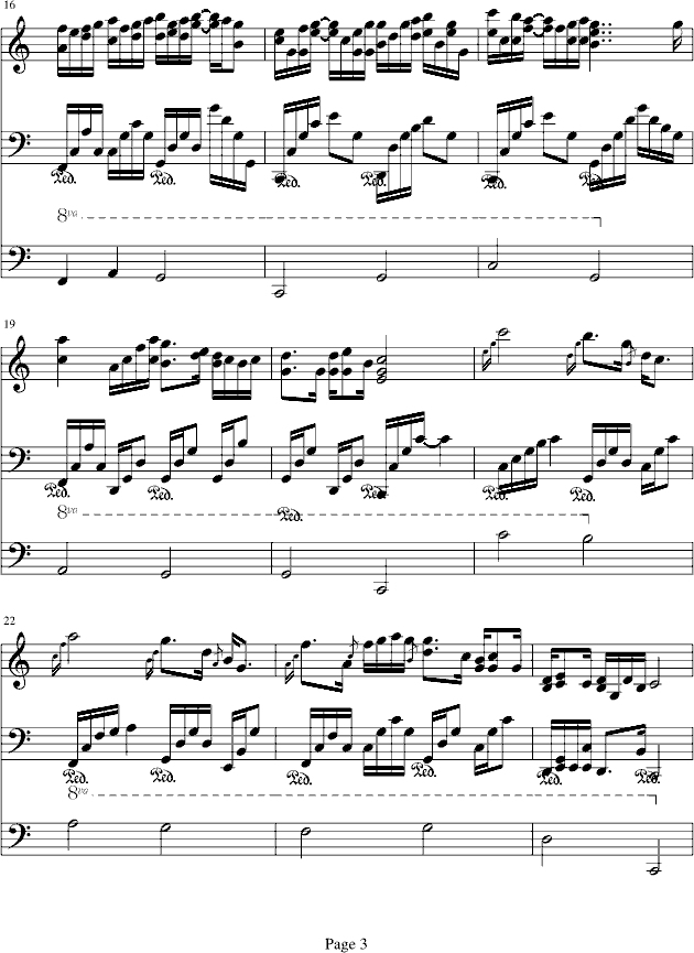 回忆里の梦√(钢琴谱)3