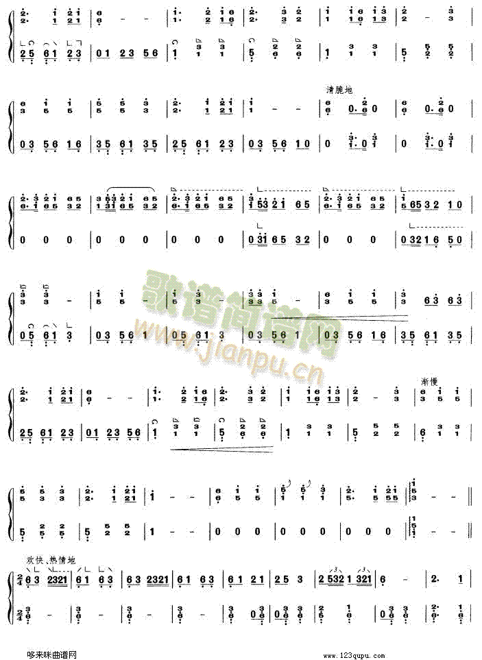 瑶族舞曲(古筝扬琴谱)3