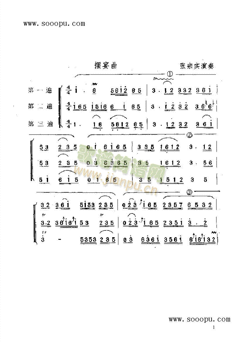 摆宴曲民乐类唢呐(其他乐谱)1