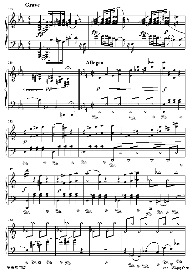 悲怆奏鸣曲第一乐章-贝多芬(钢琴谱)8