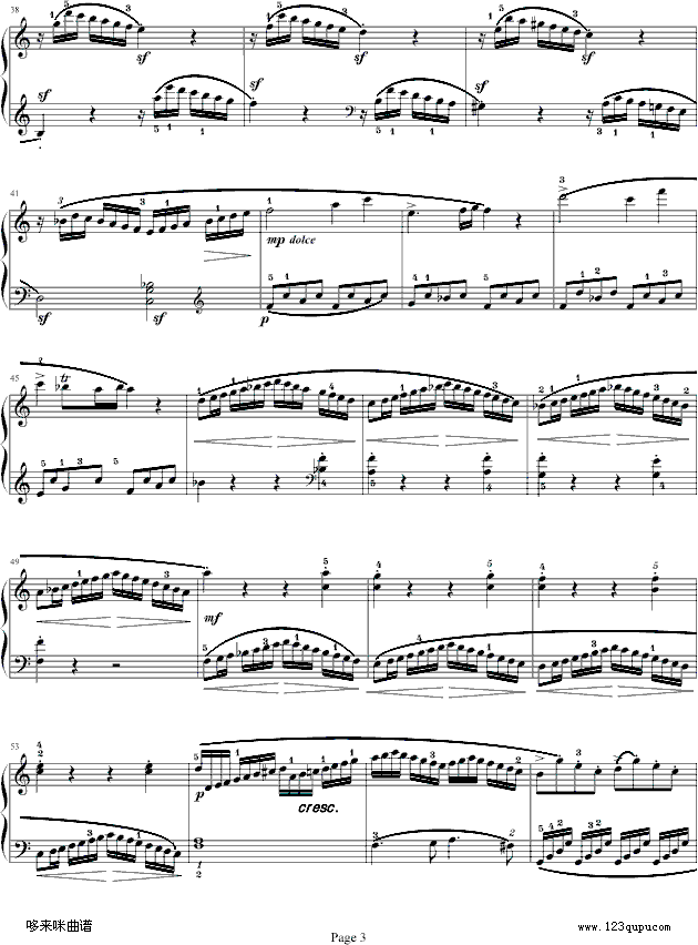 莫扎特C大调奏鸣曲K.545-完整版-莫扎特(钢琴谱)3