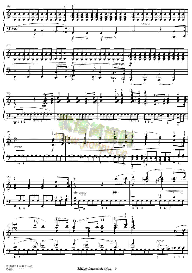 即兴曲Op.90-1(钢琴谱)9