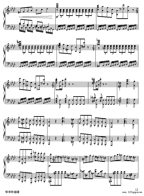 田园钢琴曲-贝多芬(钢琴谱)12