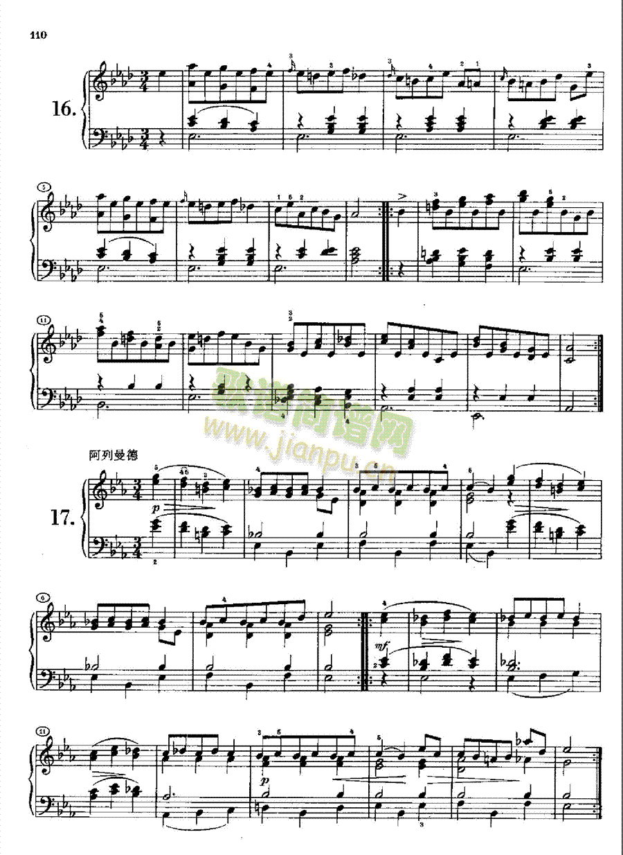 17首德意志舞曲又名连德勒舞曲D366键盘类钢琴(钢琴谱)7