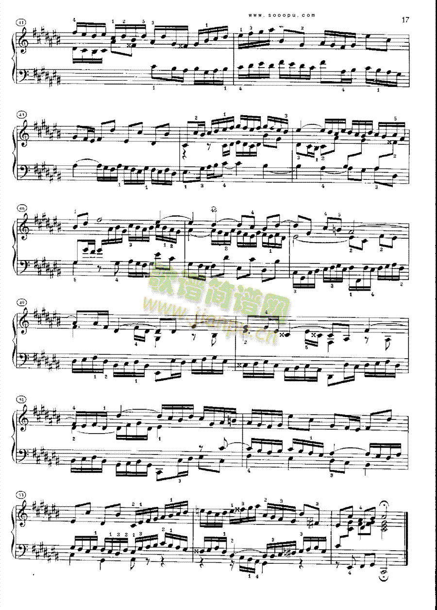 巴赫平均律曲集第一册第3首键盘类钢琴(其他乐谱)6