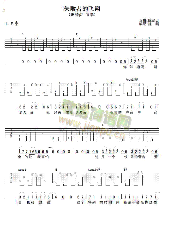 失败者的飞翔(吉他谱)1