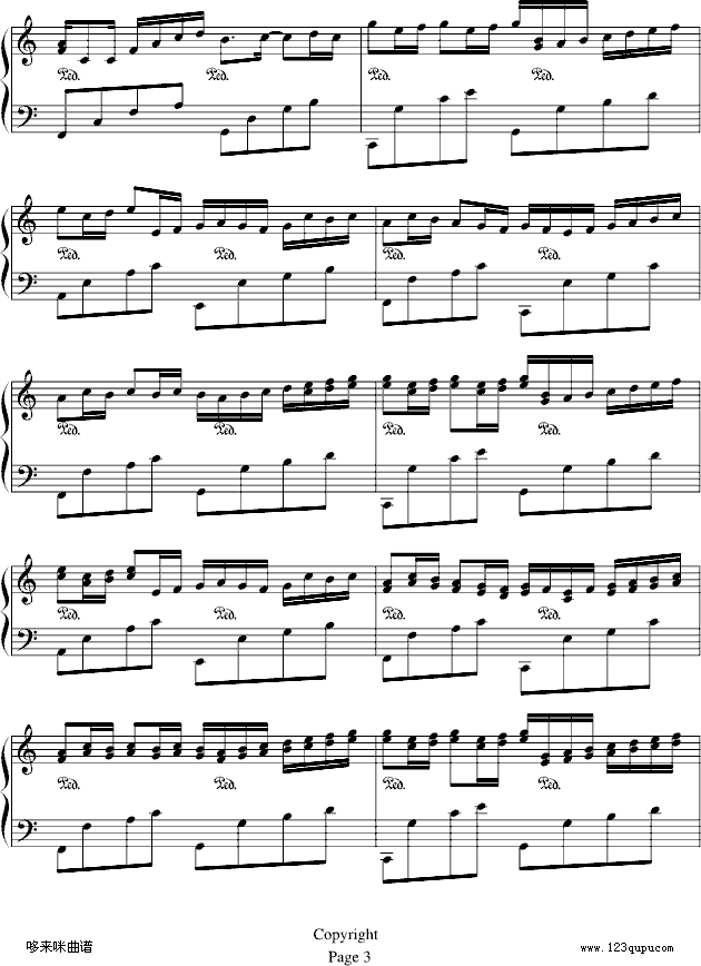 卡农--帕赫贝尔-Pachelbel(钢琴谱)3