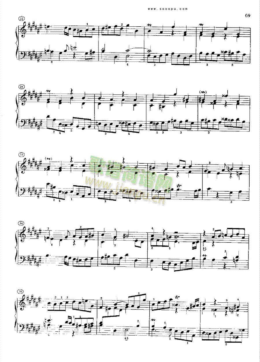 巴赫平均律曲集第二册第13首键盘类钢琴(其他乐谱)5