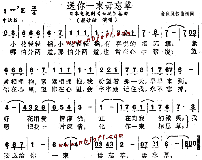 送你一束毋忘草(七字歌谱)1