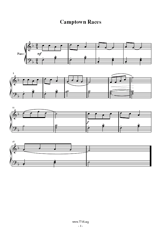 CamptownRaces(钢琴谱)1