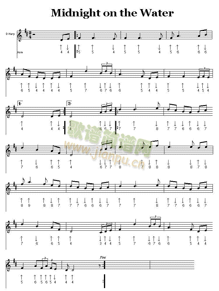 midnightonthewater口琴谱(其他乐谱)1