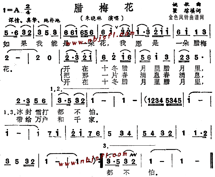 腊梅花(三字歌谱)1