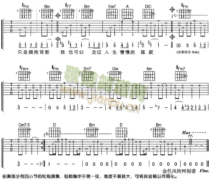 孤寂(吉他谱)3