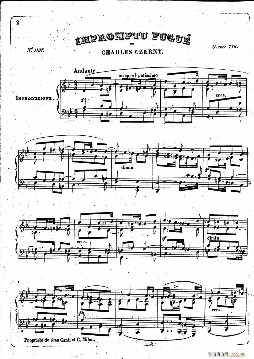 Czerny Impromptu Fugue(钢琴谱)1