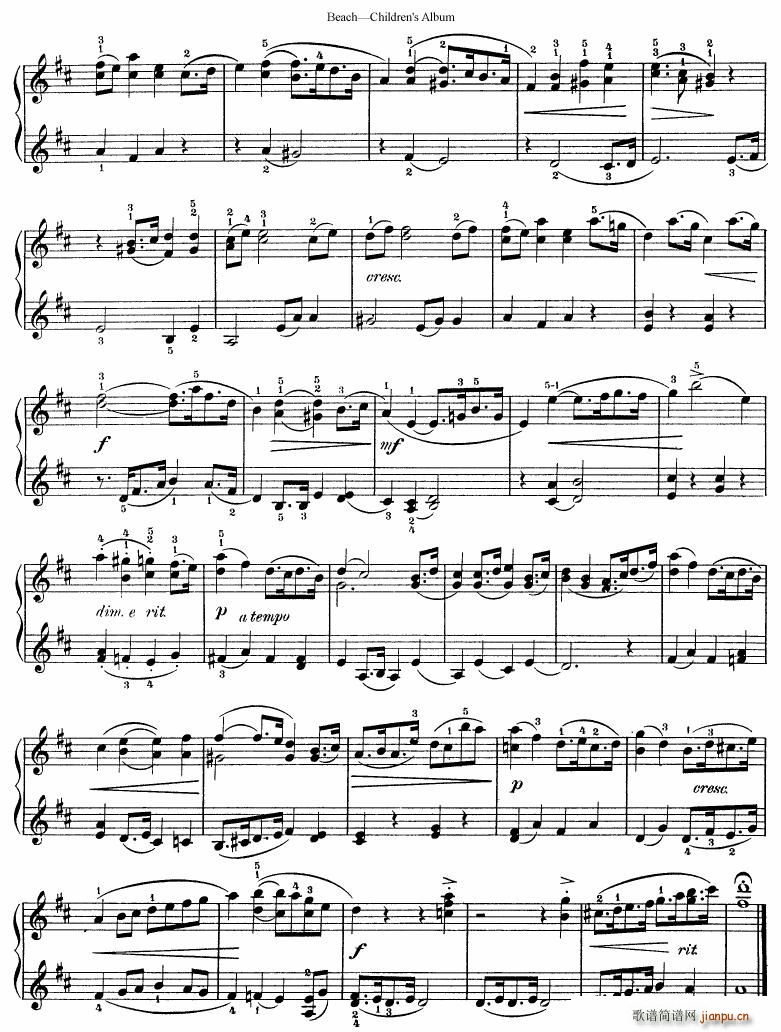 Beach Op 36 Children s Album(钢琴谱)8