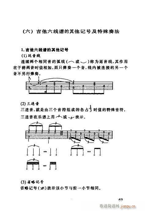 怎样识吉他六线谱60-80(吉他谱)9