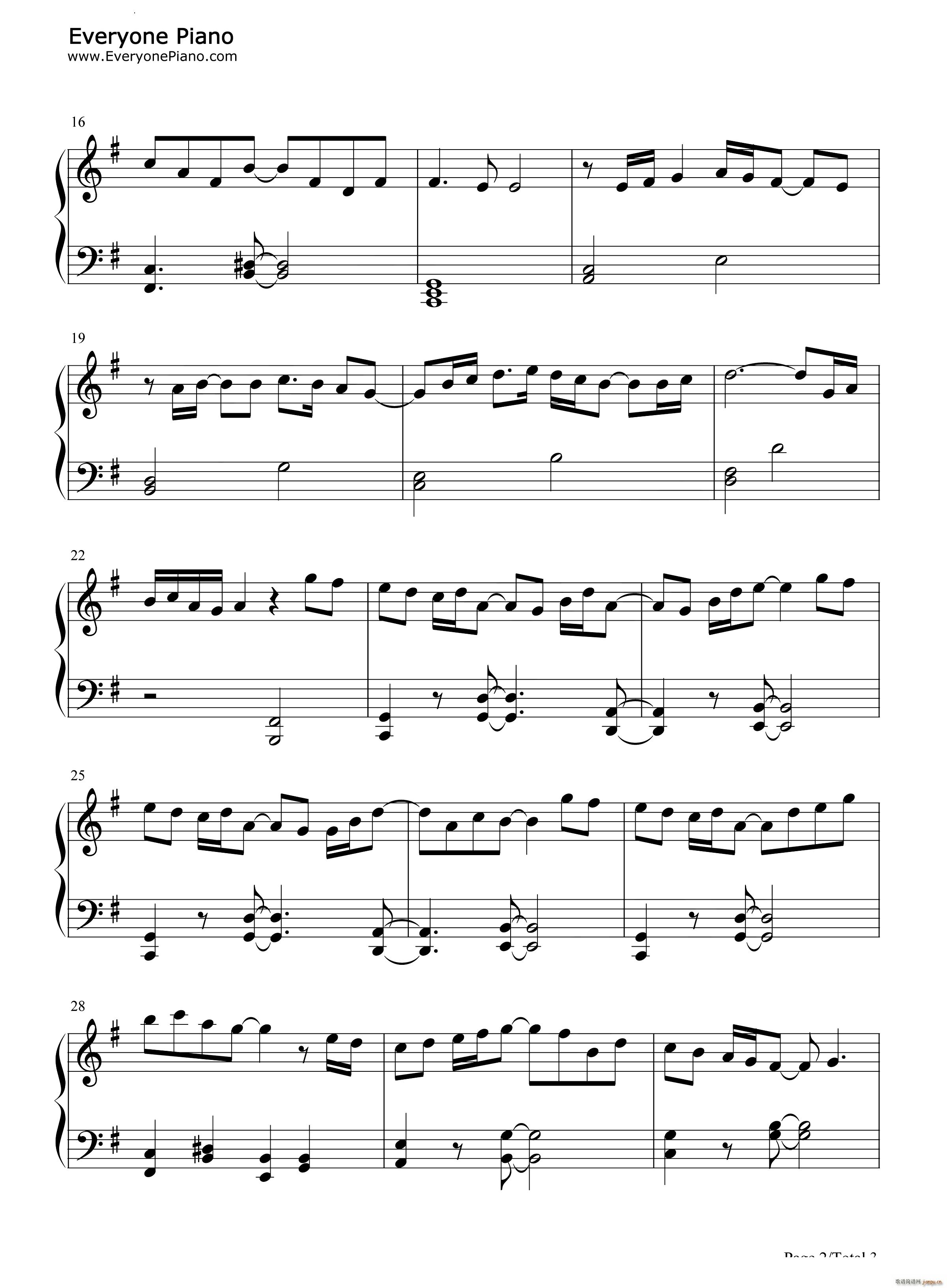 月を見ていた简单版 最终幻想16主题曲(钢琴谱)3