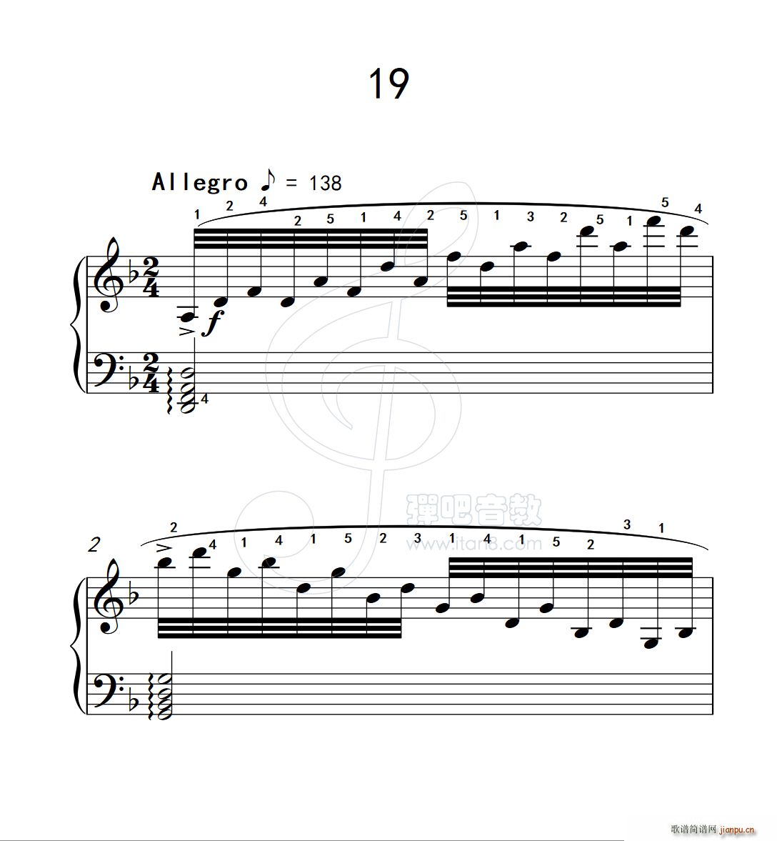 练习曲 19 克拉莫钢琴练习曲60首(钢琴谱)1