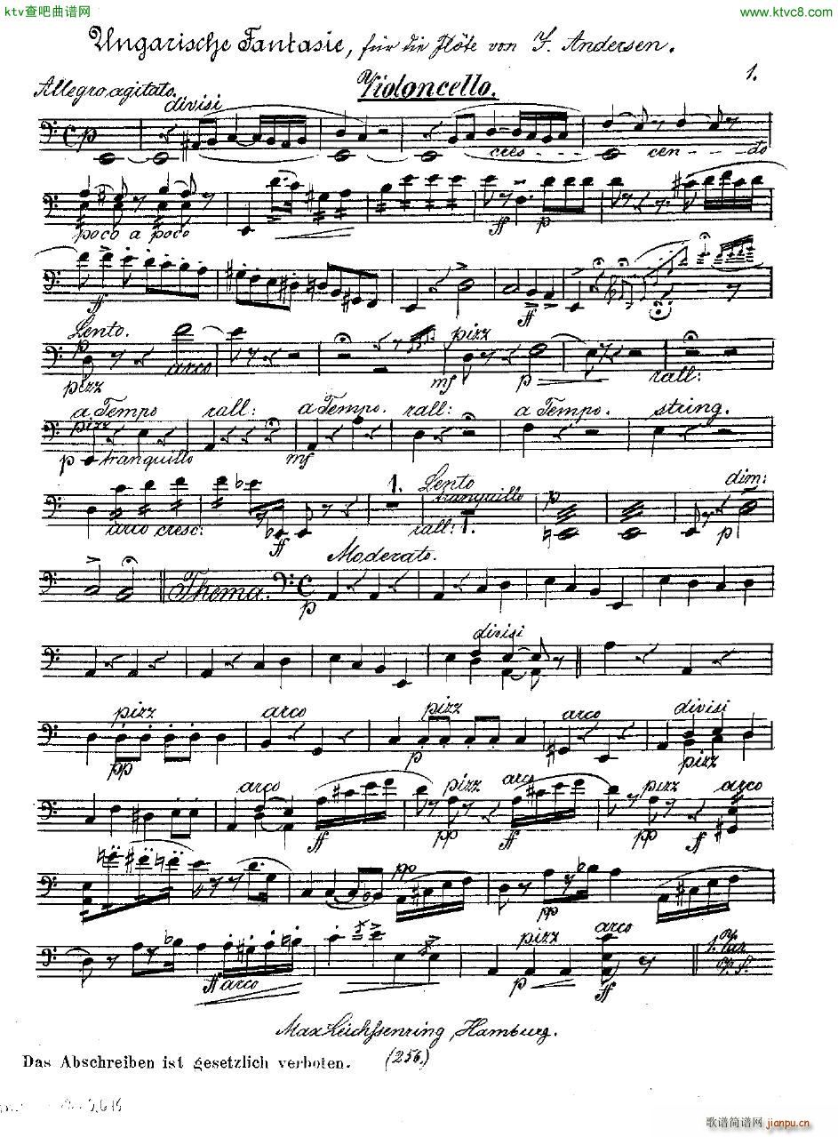 Andersen op 2 Ungarische Fantasie orch parts(钢琴谱)14