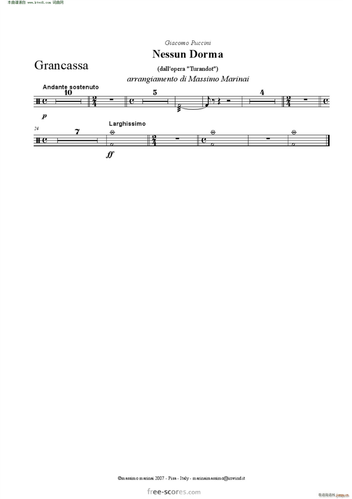 NessunDorma今夜无人入睡 管弦乐 含各声部(总谱)10