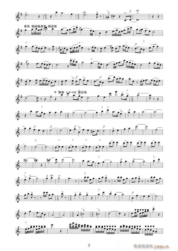 梁山泊与祝英台 二胡独奏(二胡谱)3