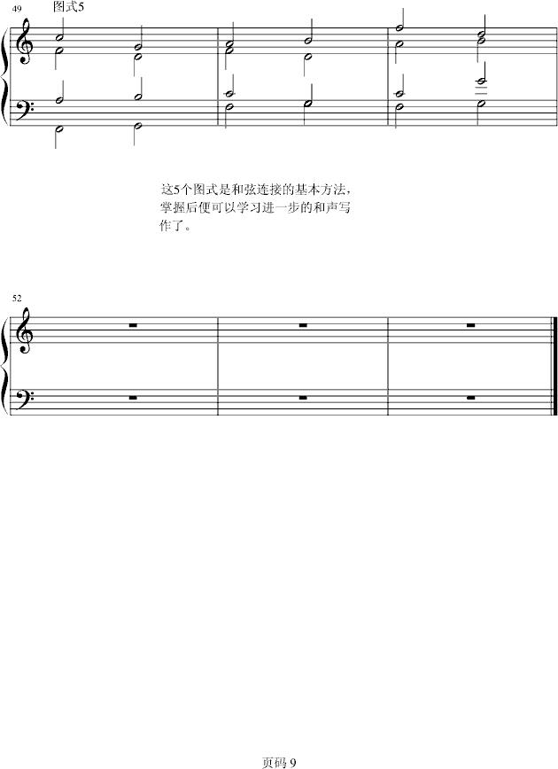 和声基础教程系列—01—5个和声连接的基本图式(钢琴谱)9