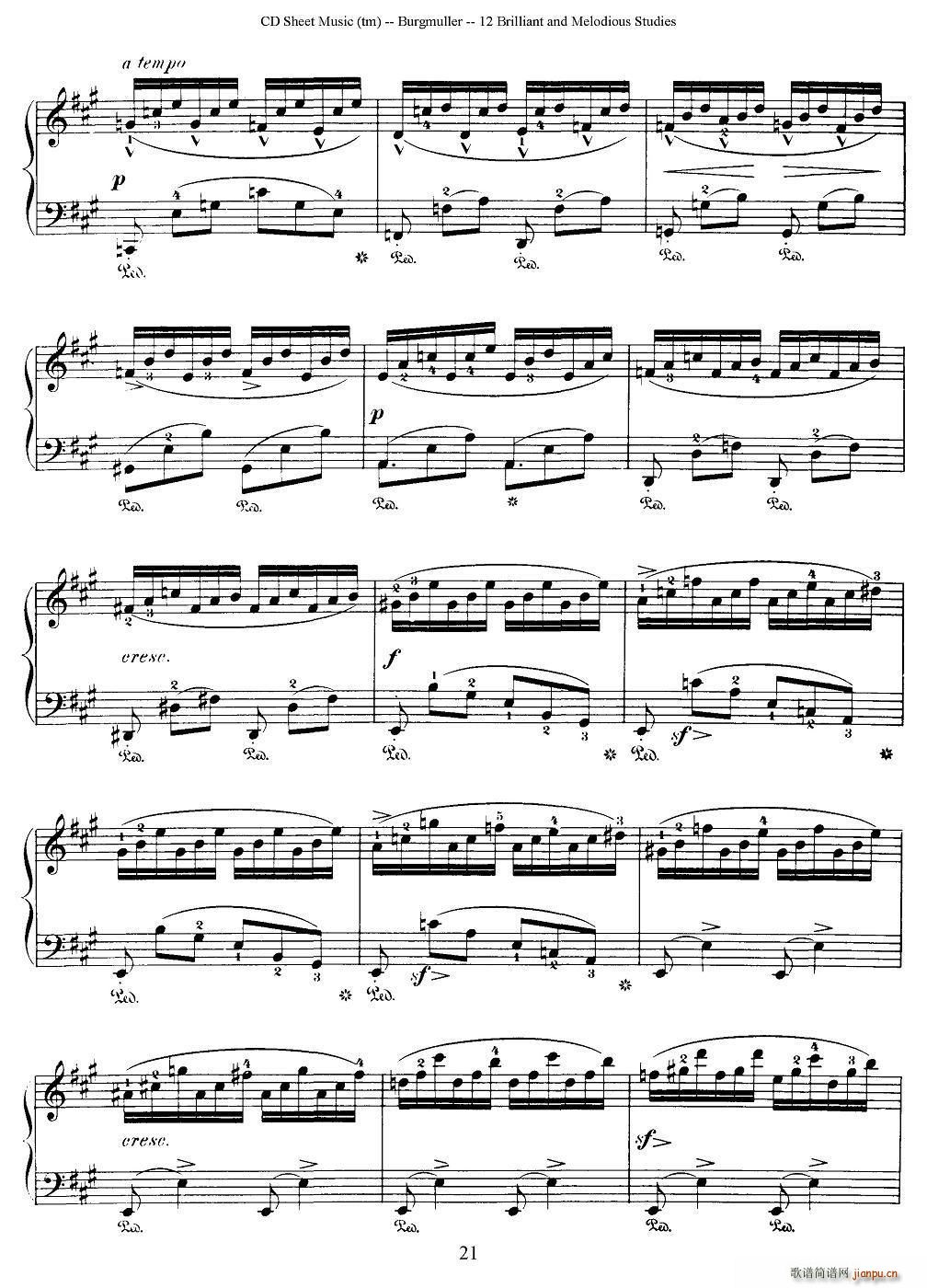 Burgmuller 12 Brillian and Melodious Studies 8(钢琴谱)3