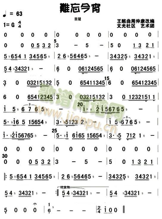 难忘今宵琵琶分谱(总谱)1