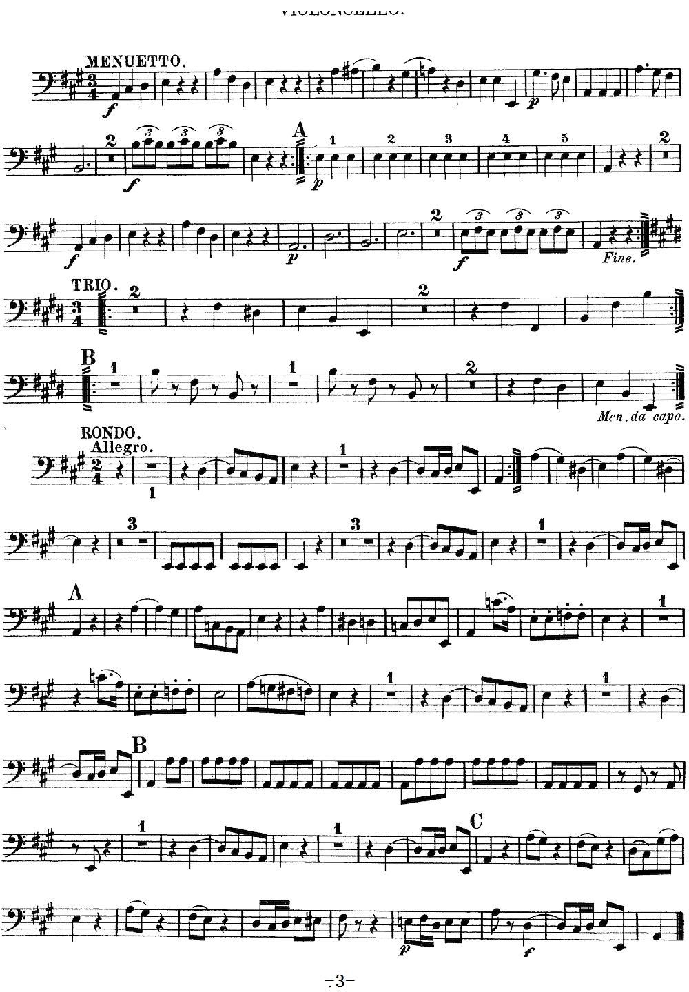 Mozart Quartet No 9 in A Major K 169 Cello(十字及以上)3
