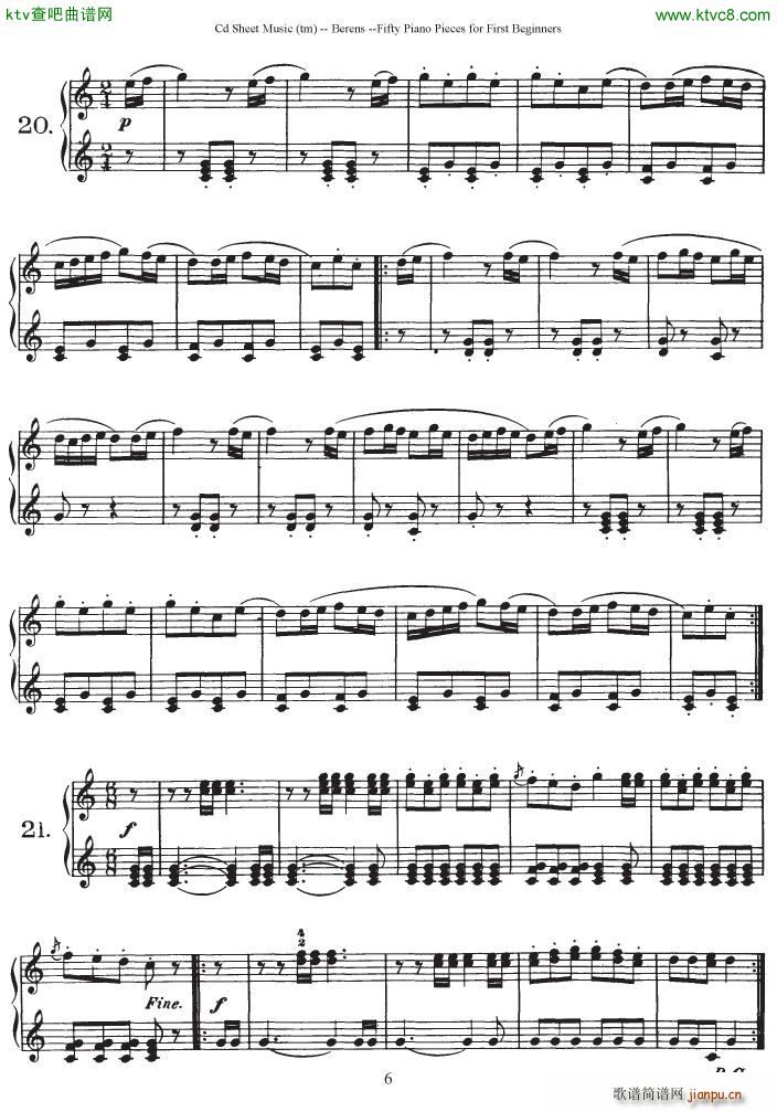 Berens op 70 50 Piano Pieces for Beginners(钢琴谱)6