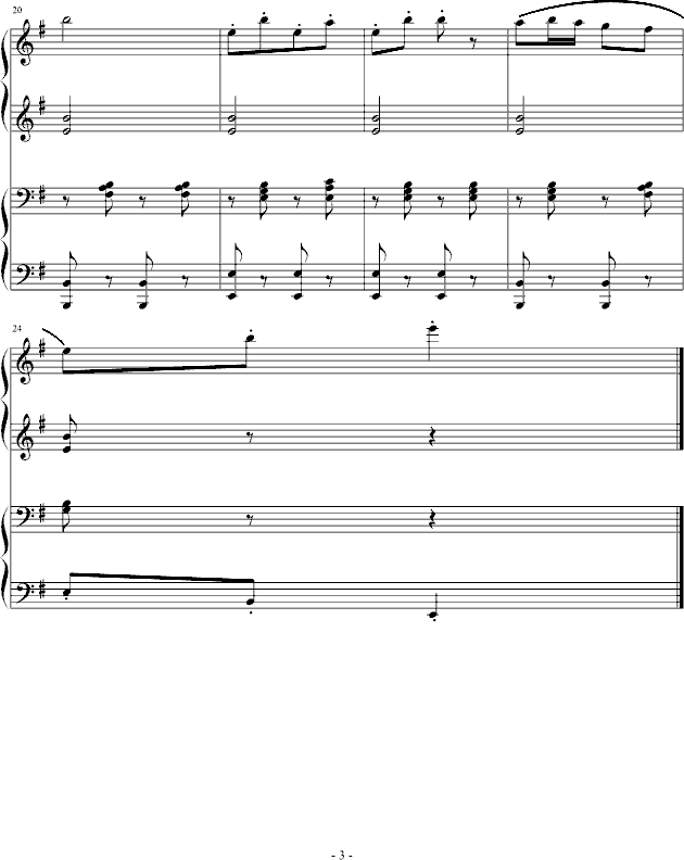 太阳出来喜洋洋(四手)(钢琴谱)3