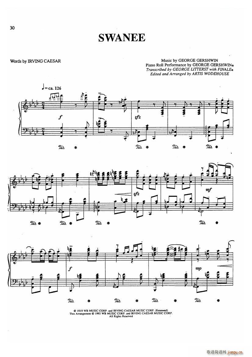 Gershwin wodehouse swanee swanee(十字及以上)1