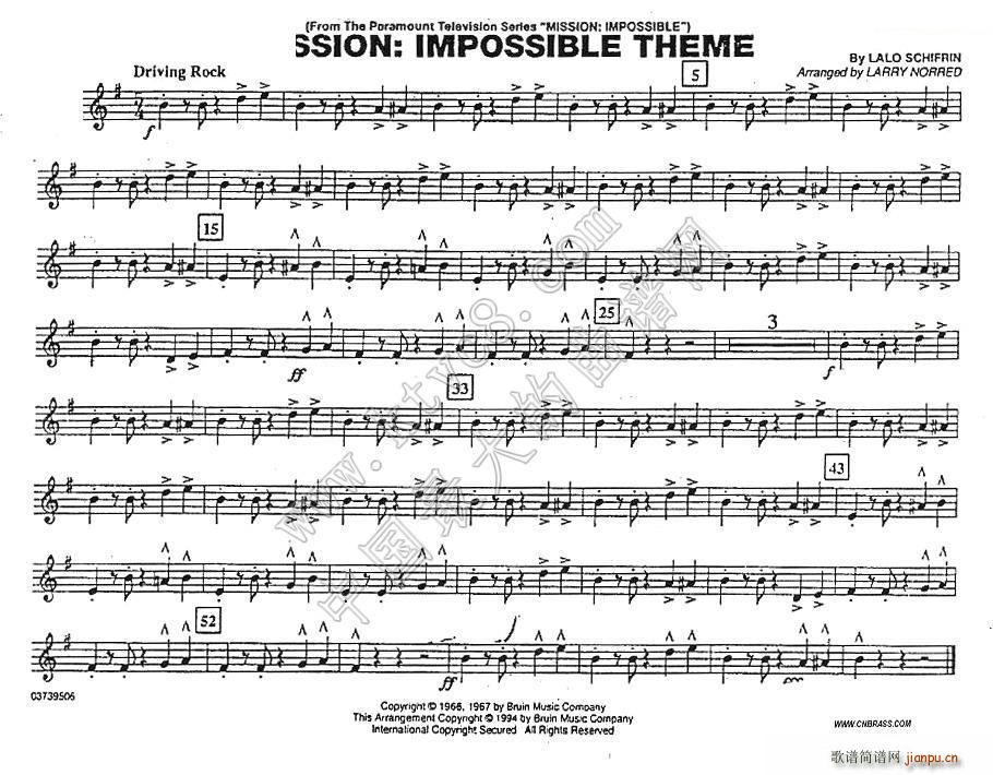 MISSION IMPOSSIBLE THEME 次中音萨克斯(十字及以上)1