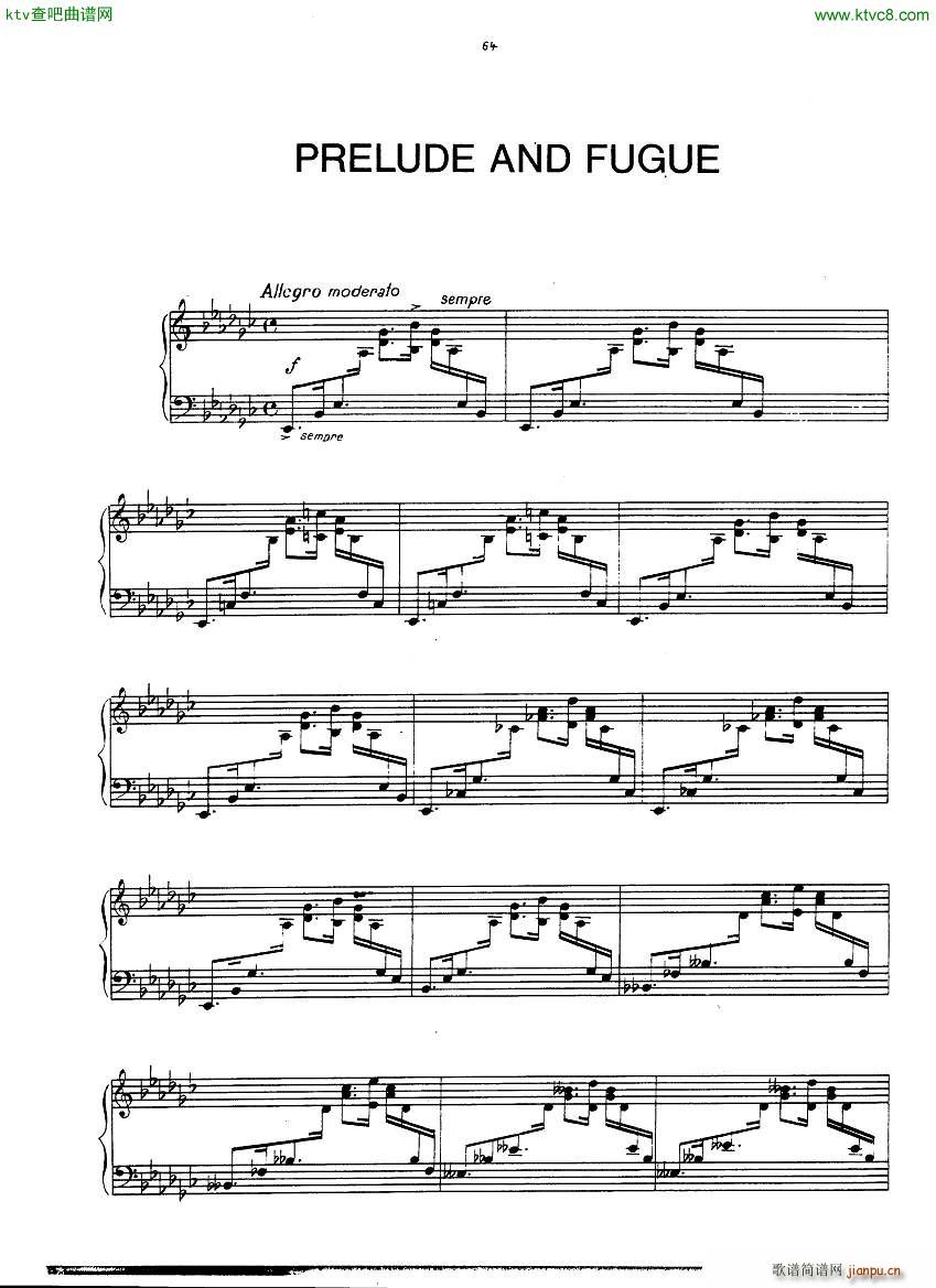 Gulda Prelude Fugue(钢琴谱)1