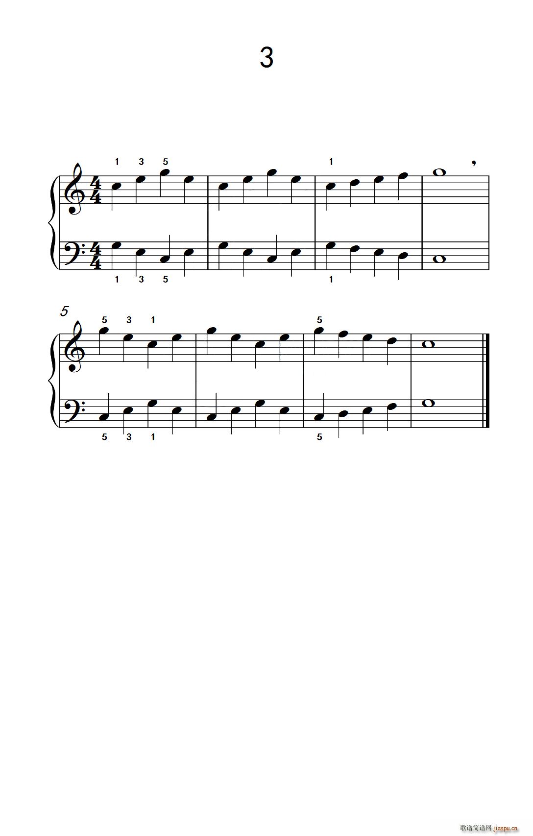 一 非连音练习3 儿童钢琴手指练习 1(钢琴谱)1