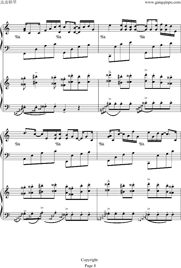 土耳其进行曲——卡农(钢琴谱)8