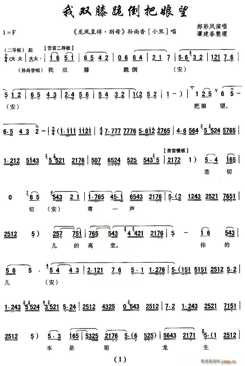 [秦腔]我双膝跪倒把娘望(十字及以上)1