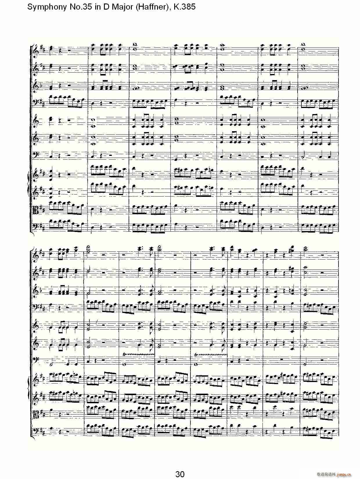 Symphony No.35 in D Major, K.385(十字及以上)30