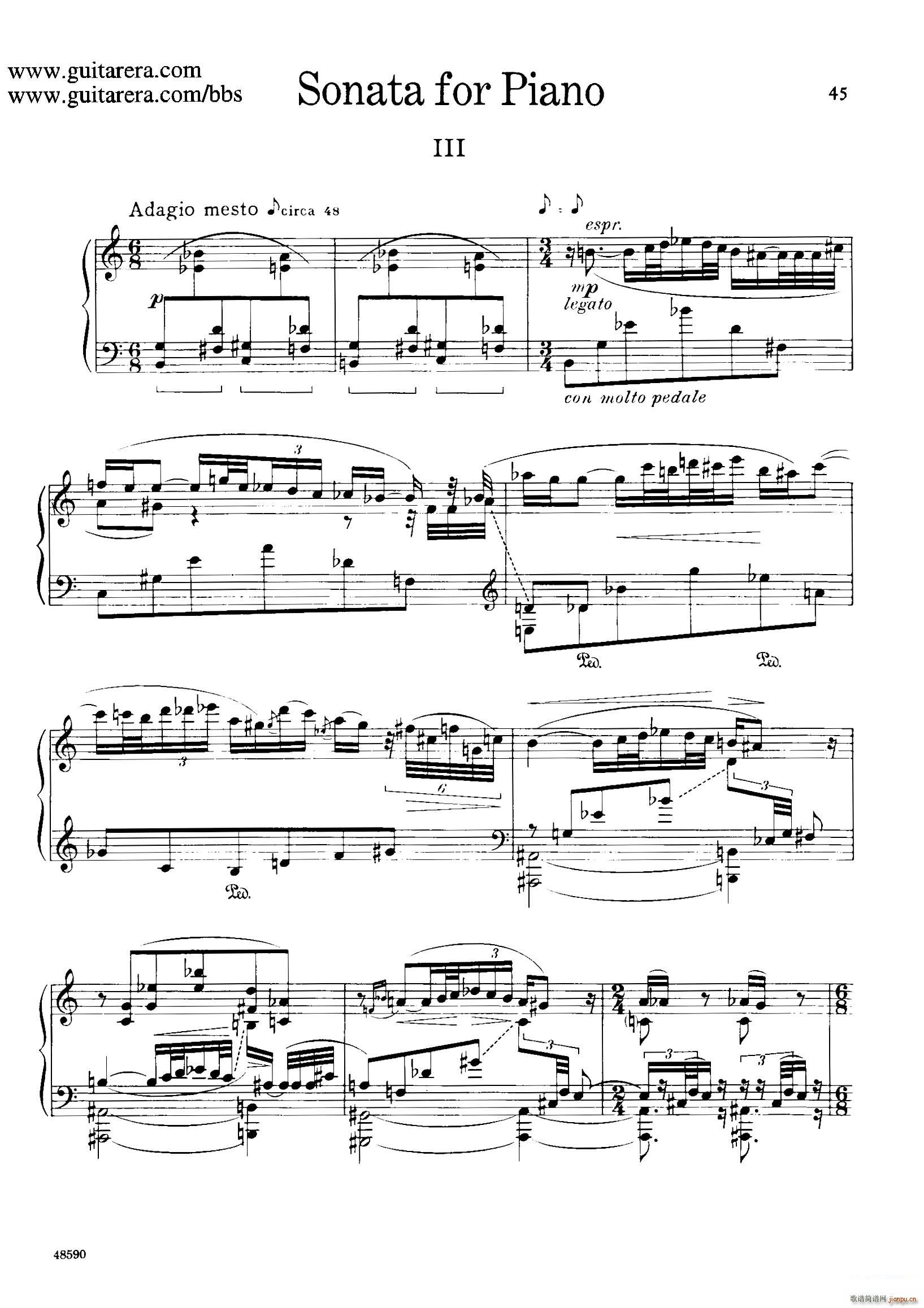 Piano Sonata Op 26 钢琴奏鸣曲 第三乐章(钢琴谱)1